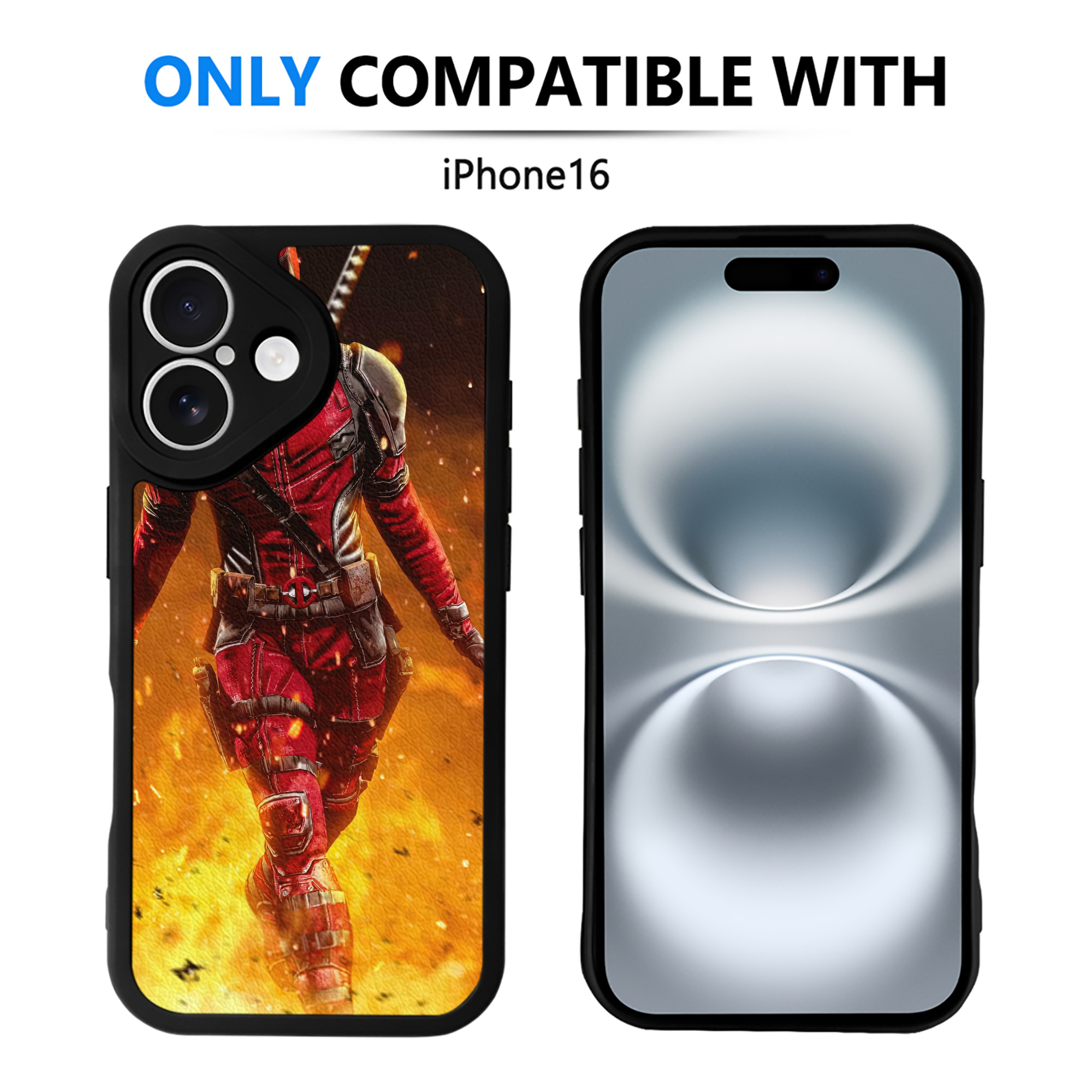 （画像用） Deadpool デッドプール 【iPhone 16シリーズ対応】シリコンスマホケース（レザー調） 材質：シリコン